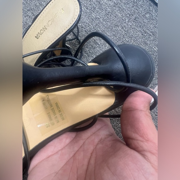 Black High Strappy Heels - Picture 2 of 2